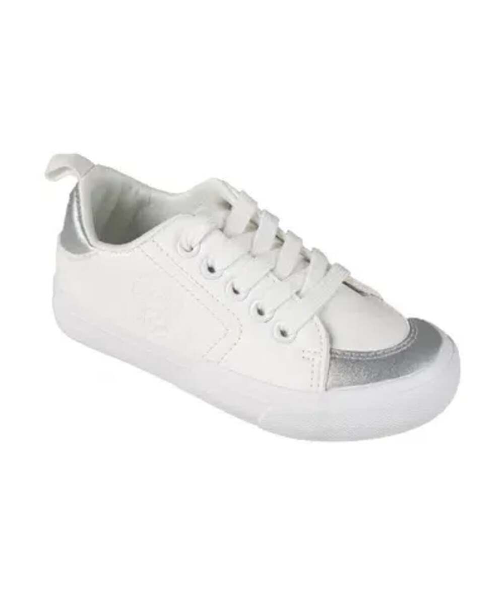 Vince Camuto White and Silver Kids Low Top Sneakers Size 13